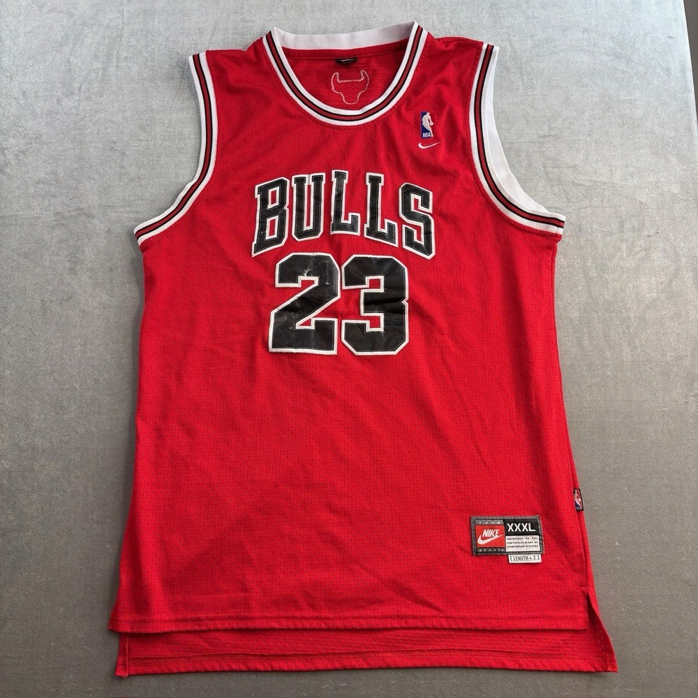 Michael Jordan #23 Chicago Bulls Red Mesh Team Nike Jersey SZ XXXL Fits XL/XXL